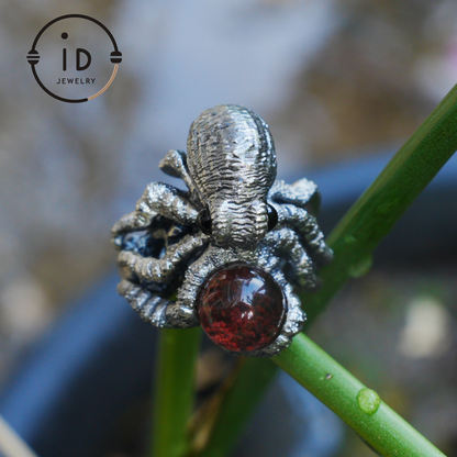 Ring im Oktopus-Design aus 925er Sterlingsilber mit Phantomstein – handgefertigter Fantasieschmuck für Sammler