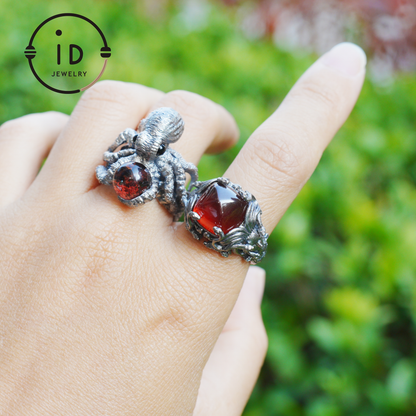 Handgefertigter Gothic Ring | Mystischer Schmuck mit Achat | Barockstil 
