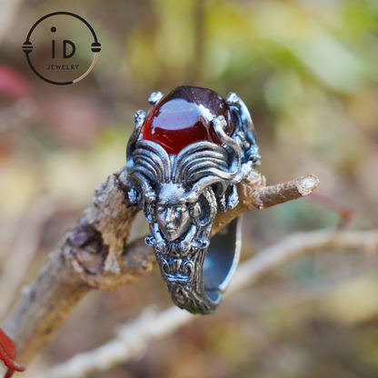 Handgefertigter Gothic Ring | Mystischer Schmuck mit Achat | Barockstil 