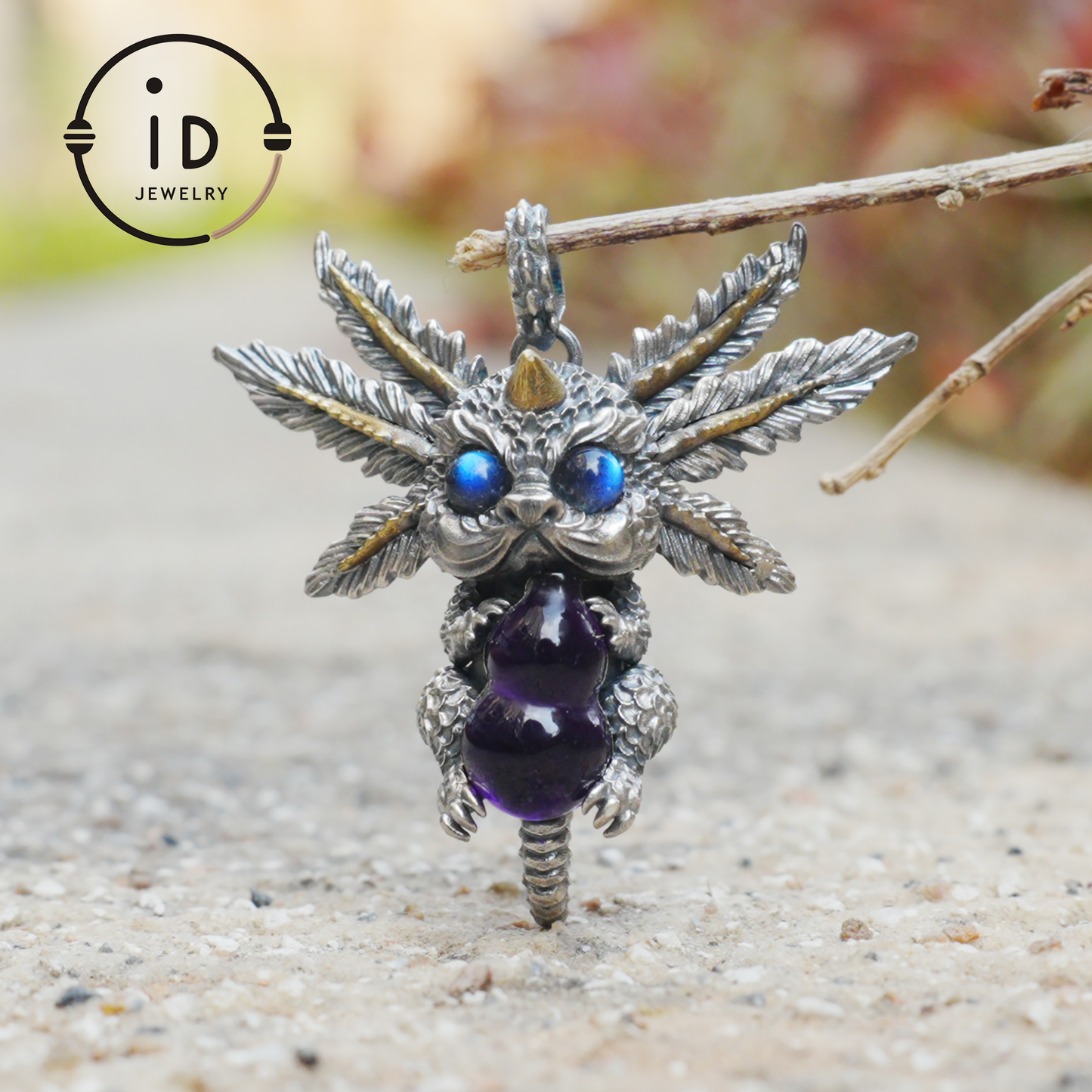 Dream Dragon Messenger Pendant "Eye of the Nightwatch" · Spirit Totem Guardian Jewelry · Handmade Mystic Silver Amulet