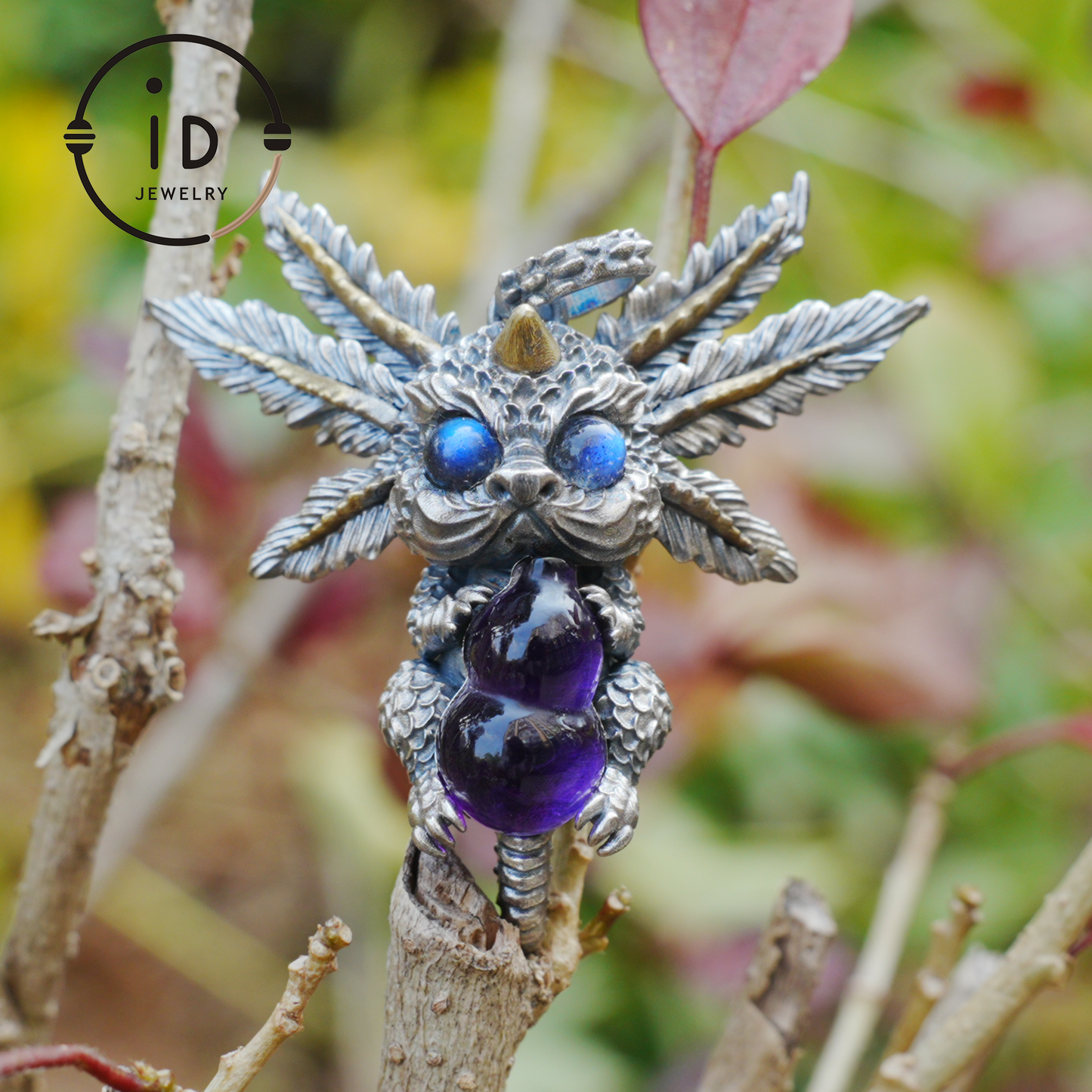 Dream Dragon Messenger Pendant "Eye of the Nightwatch" · Spirit Totem Guardian Jewelry · Handmade Mystic Silver Amulet
