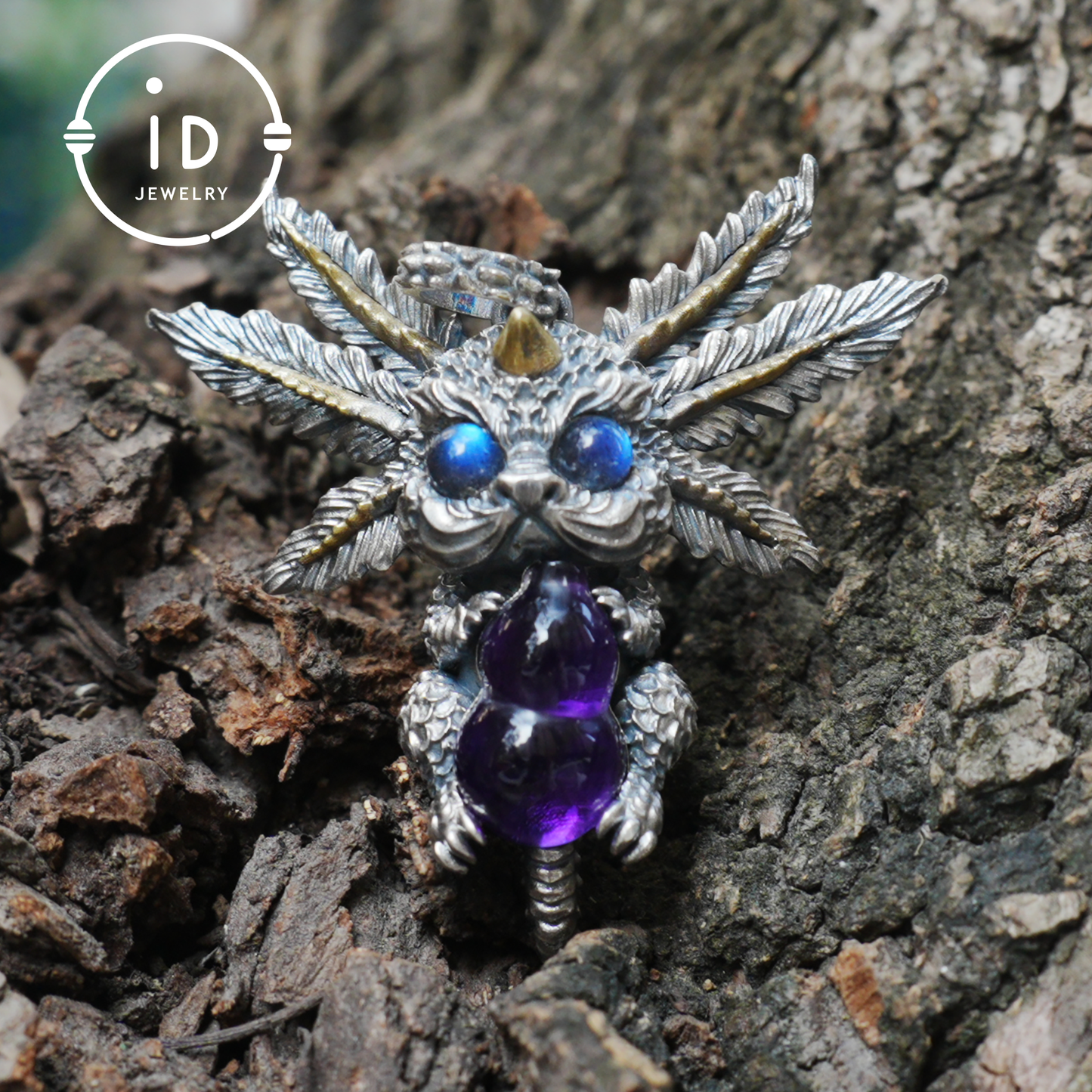 Dream Dragon Messenger Pendant "Eye of the Nightwatch" · Spirit Totem Guardian Jewelry · Handmade Mystic Silver Amulet