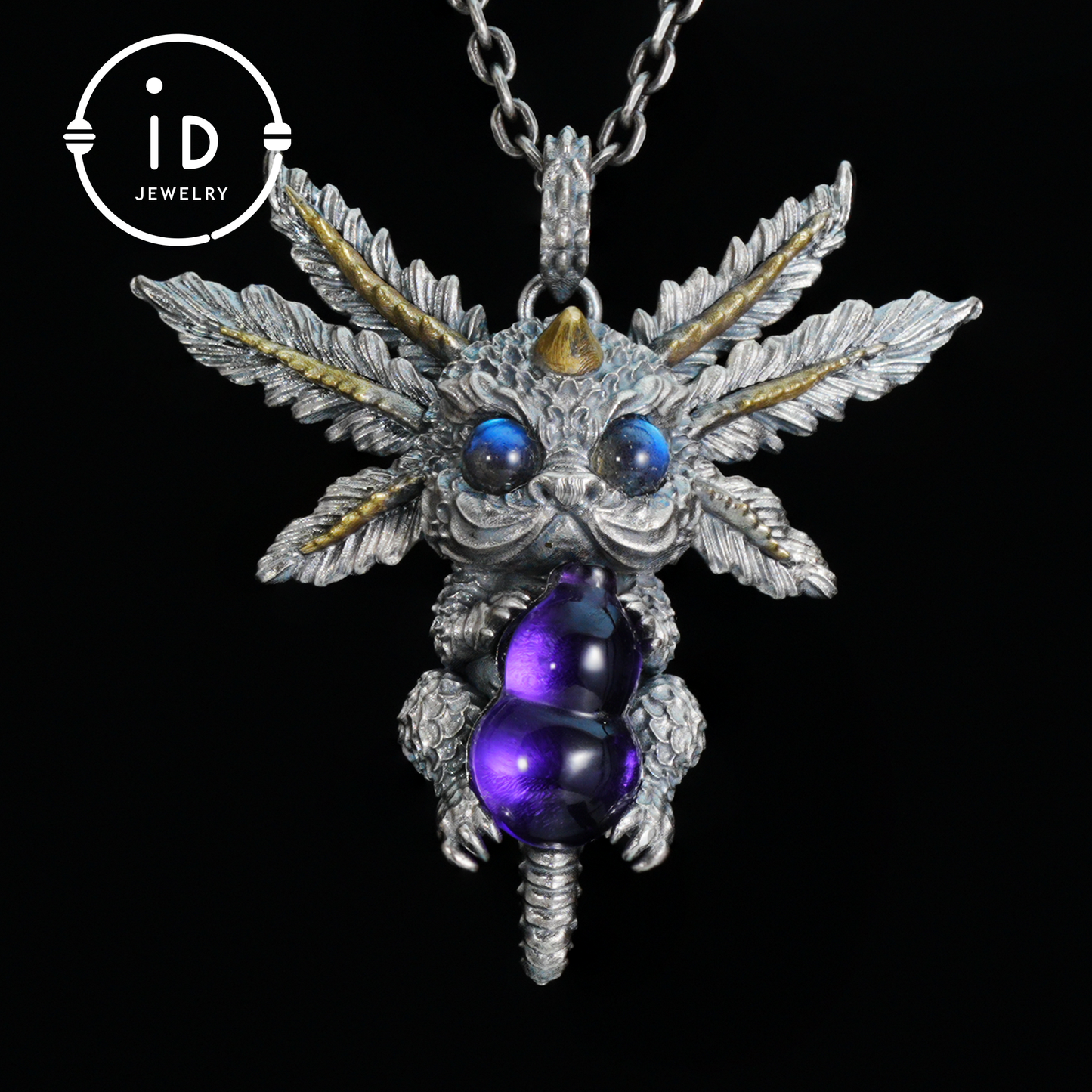 Dream Dragon Messenger Pendant "Eye of the Nightwatch" · Spirit Totem Guardian Jewelry · Handmade Mystic Silver Amulet