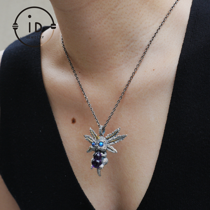 Dream Dragon Messenger Pendant "Eye of the Nightwatch" · Spirit Totem Guardian Jewelry · Handmade Mystic Silver Amulet