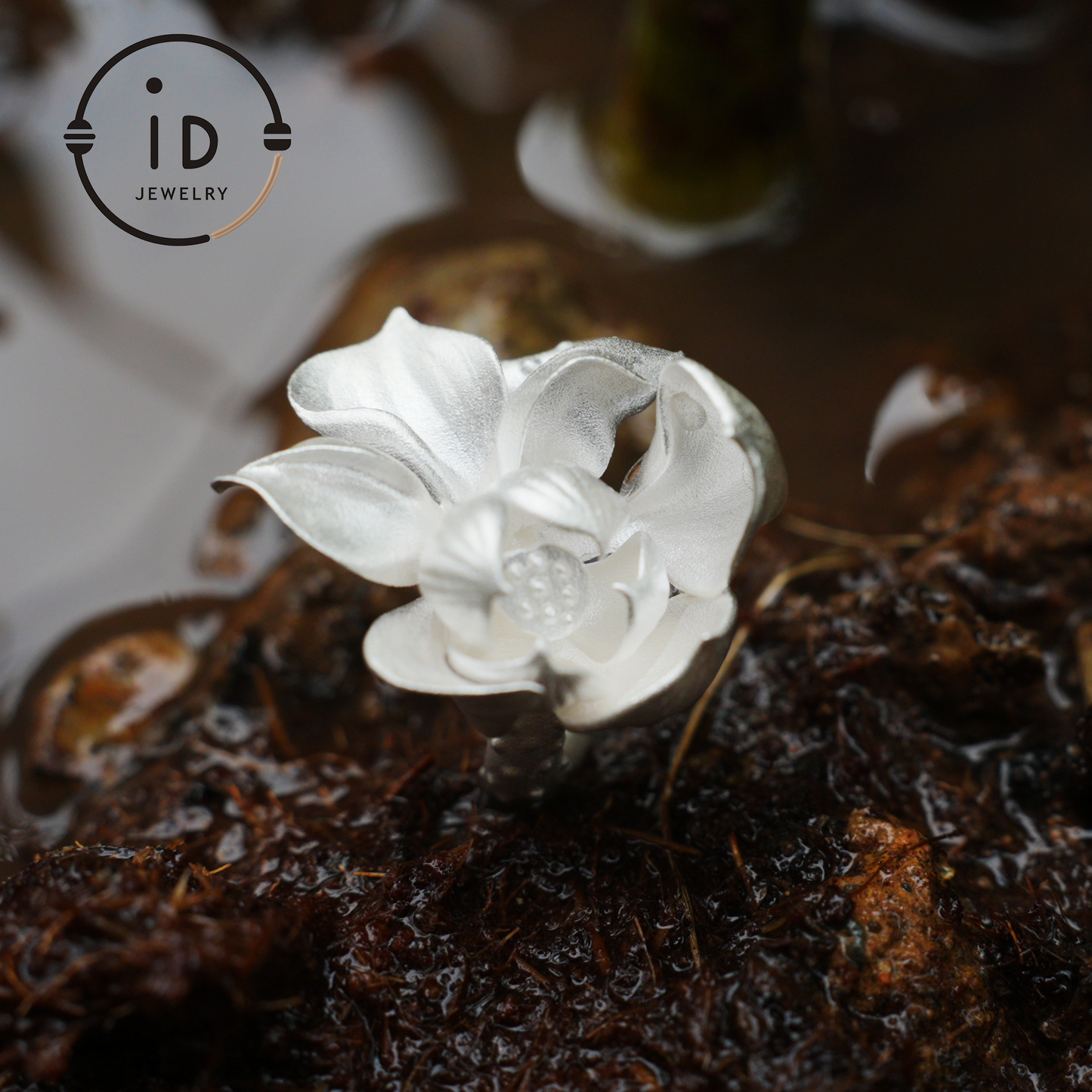 Lotus Ring in 925 Sterling Silver, Handmade Blossom Ring in Zen Style, Botanical Jewelry Gift for Her, Symbol of Inner Peace