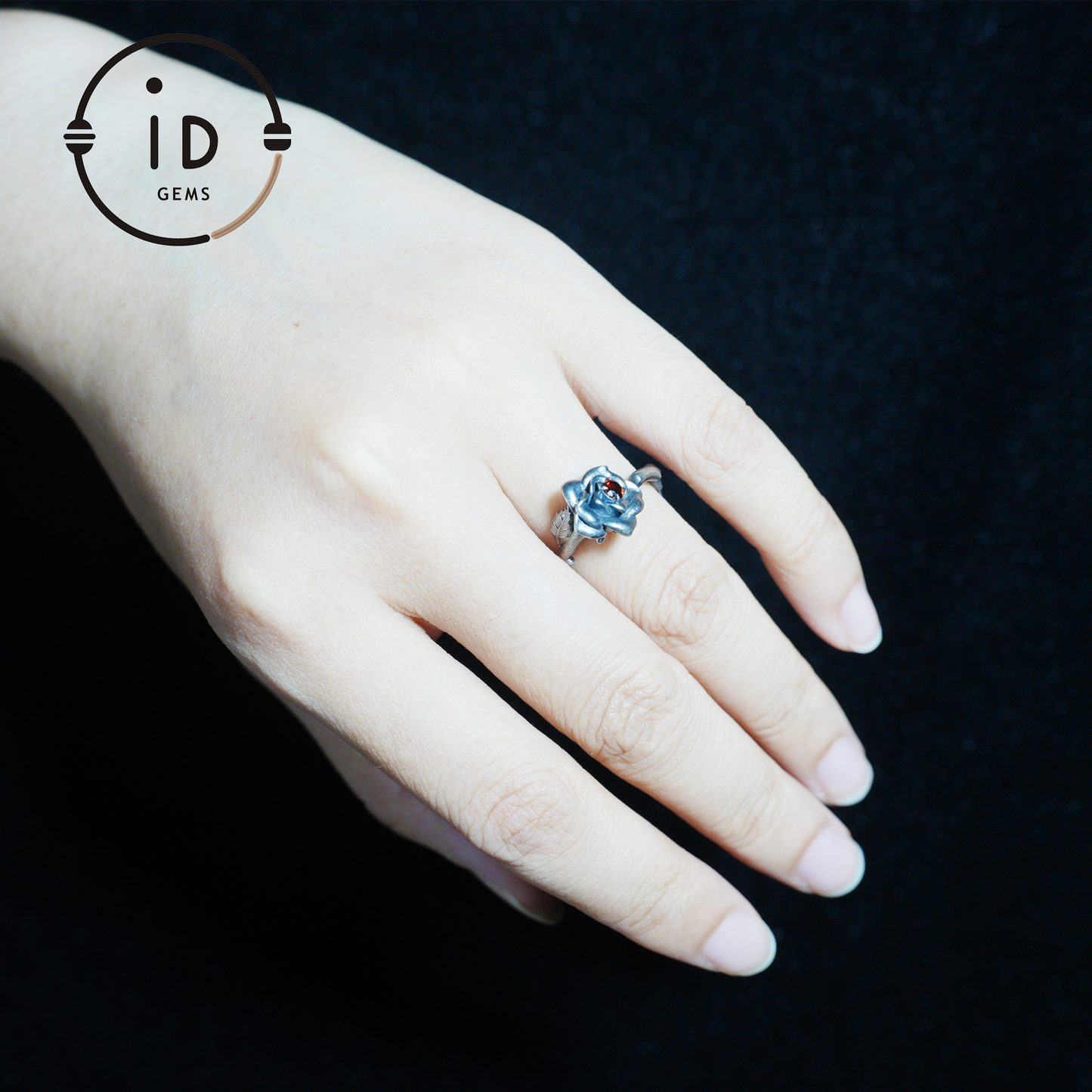 Rose Ring with Blood Red Stone, Gothic Vow Jewelry, Handmade Fantasy Amulet of Thorns and Oath, Symbolic Rose Design