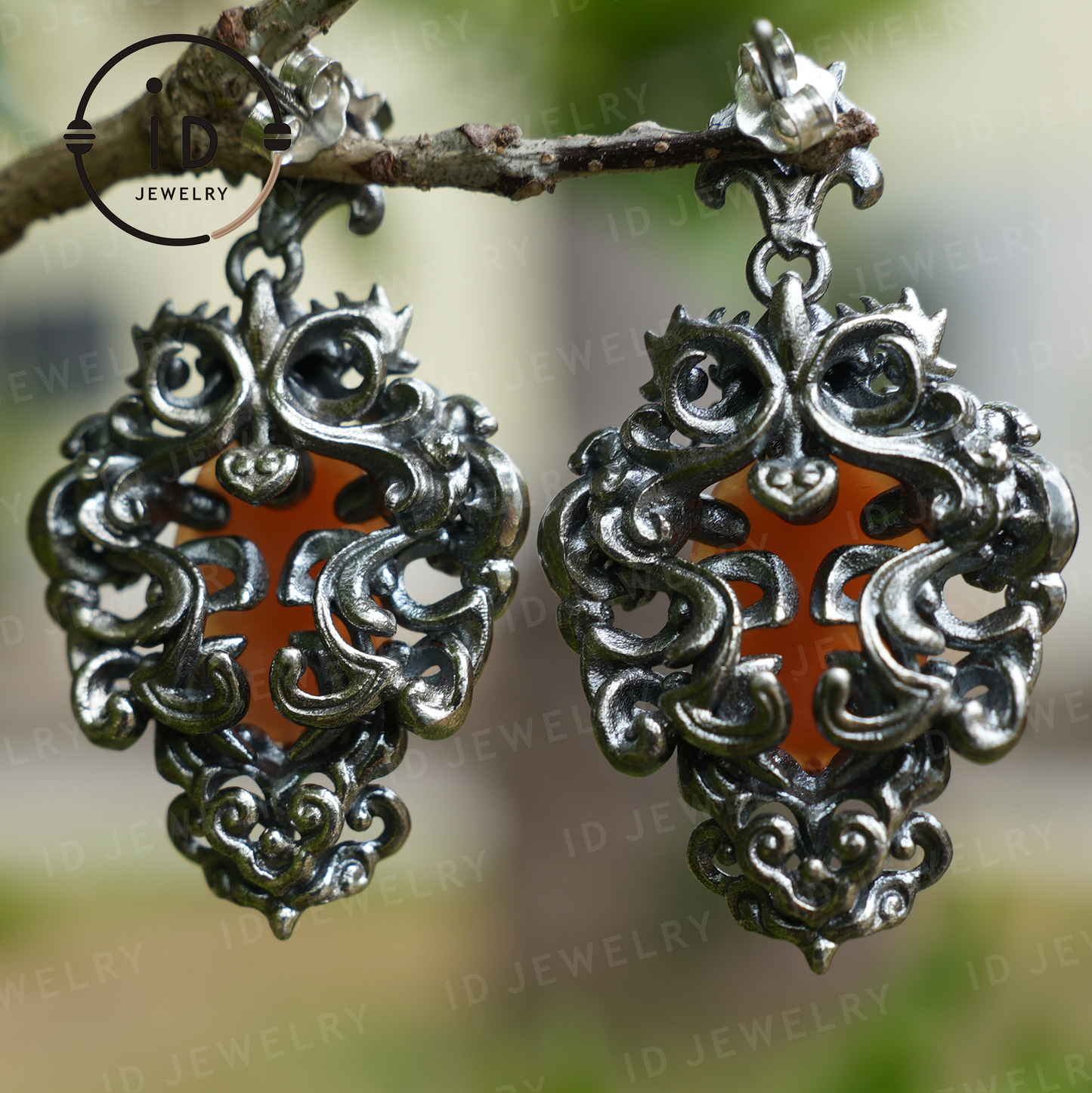 Vintage Kamee Ohrringe – Schmuck im viktorianischen Stil für Damenprofile, barockes Rahmendesign, handgemachte romantische Gothic-Geschenkohrringe 