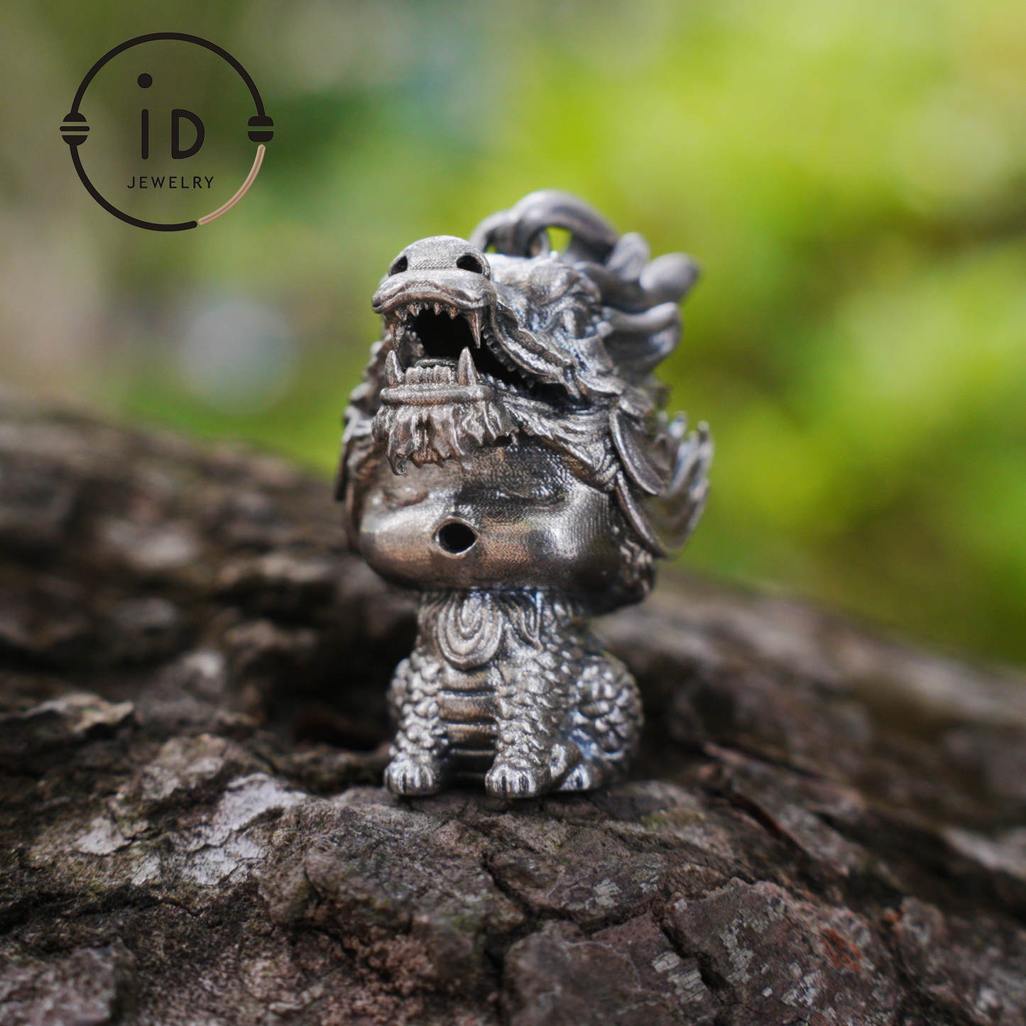 Drachenwächter Anhänger, Handgefertigtes Totem Amulett, Fantasy Spirit Kreatur Schmuck, Mythisches Tier Design, Schutzanhänger Geschenk