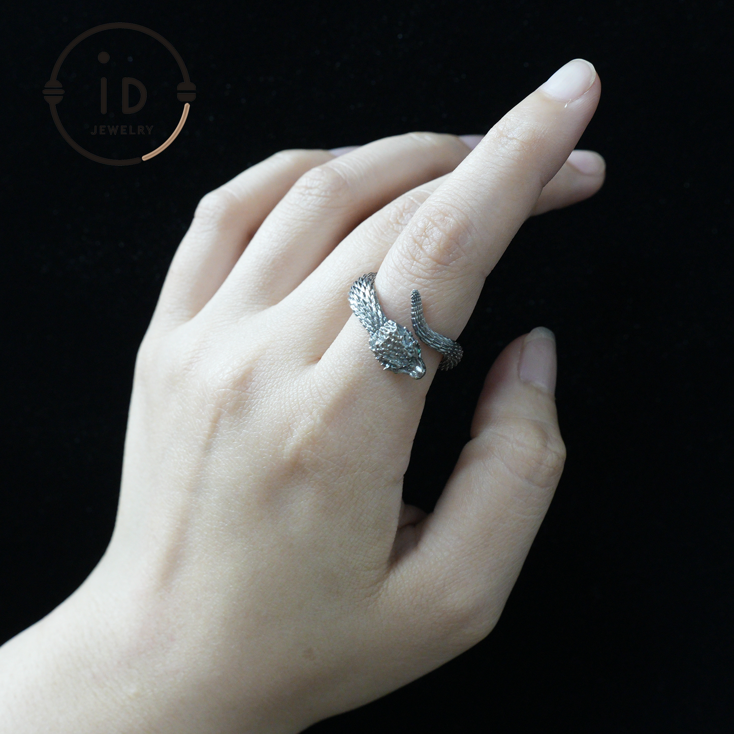 Mystischer Schlangenring, grüner Zirkon, Drachenschuppen-Design, handgefertigter Fantasy-Amulett-Schmuck, für Sammlung und Geschenk 