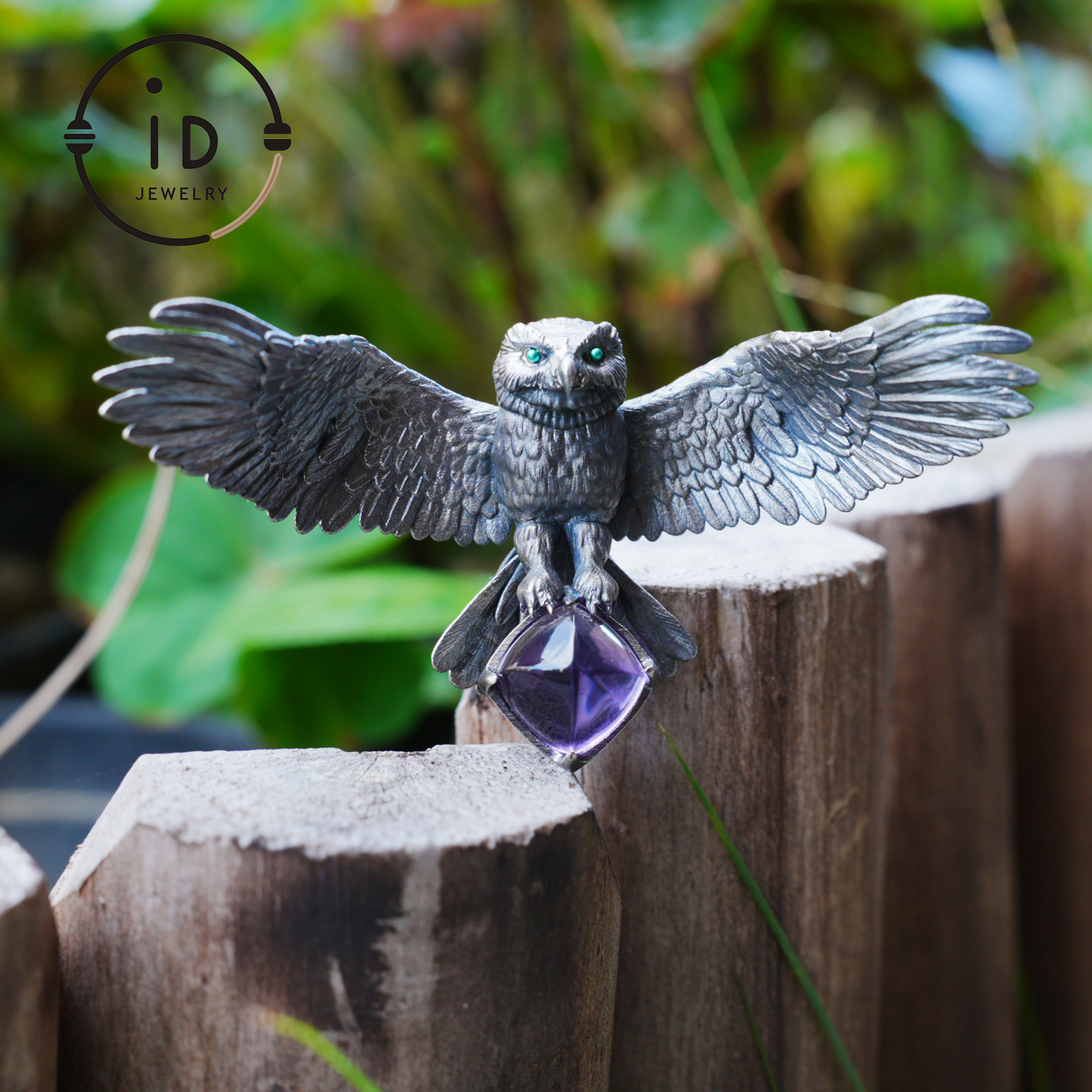 Spread-Wing Owl Necklace｜Animal Totem Amulet｜925 Sterling Silver, Hand-Carved｜Winged Design｜Nature-Themed Necklace