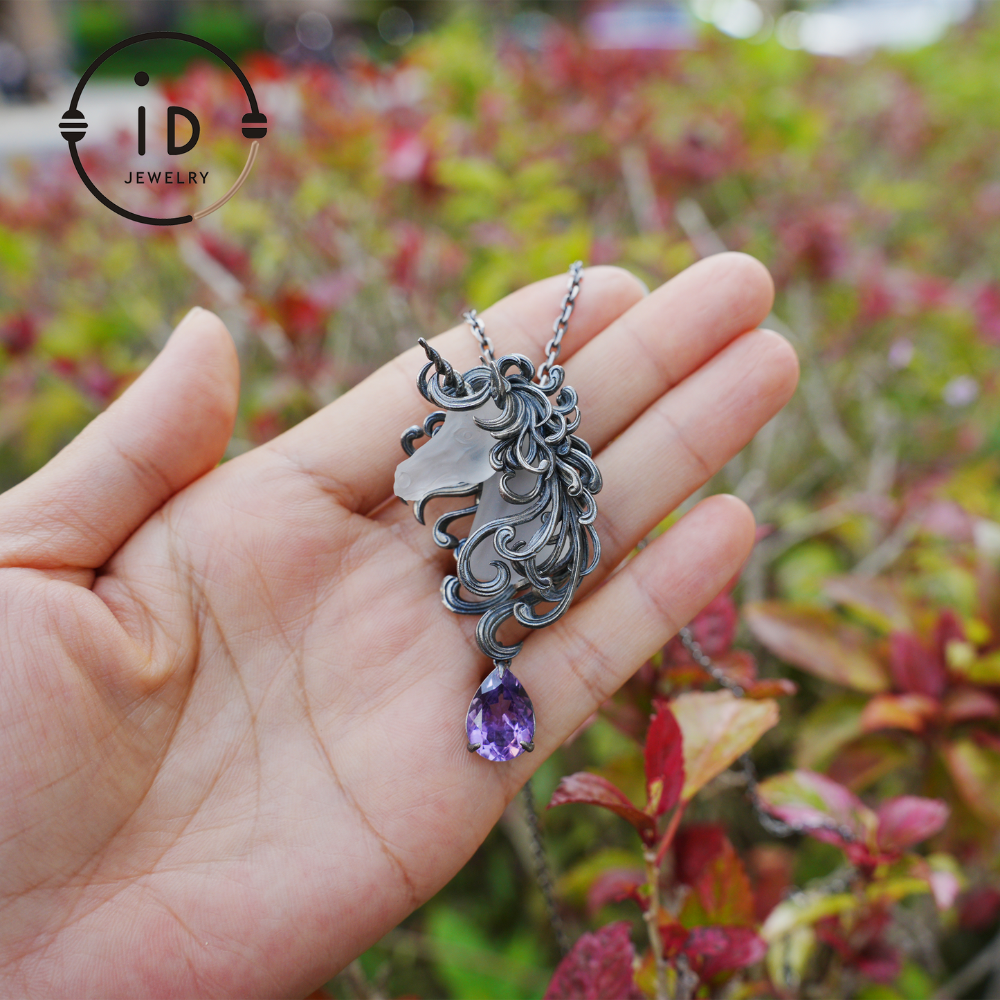 Unicorn Totem Necklace | Handmade 925 Sterling Silver | Fantasy Gift | Finely Carved Flowing Mane | Couture Artisan Silver Jewelry