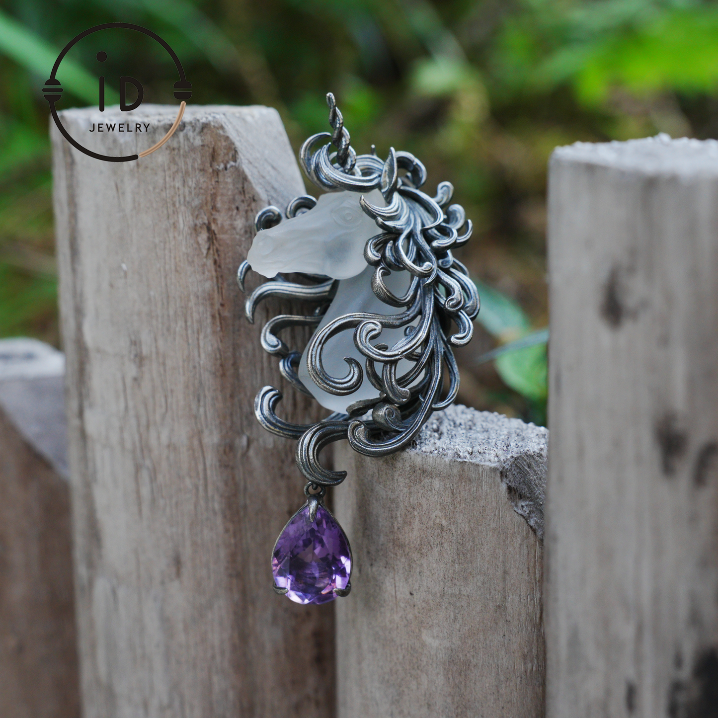 Unicorn Totem Necklace | Handmade 925 Sterling Silver | Fantasy Gift | Finely Carved Flowing Mane | Couture Artisan Silver Jewelry