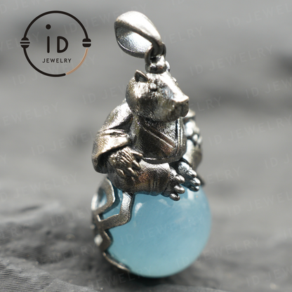 Capybara-Anhänger-Halskette · Zen-Tiertotem · Symbol für inneren Frieden · Geschenk für Meditationsliebhaber 