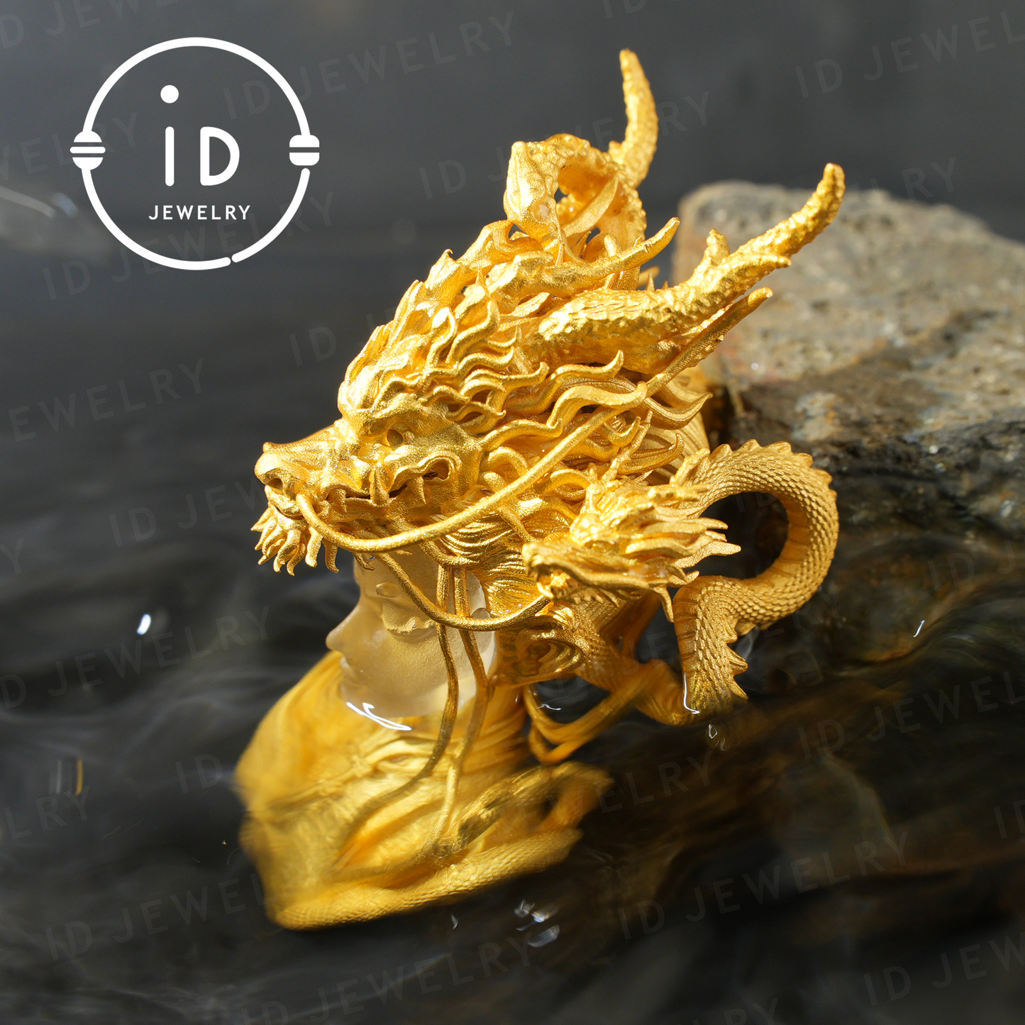 Goldene Drachendame · Anhänger „Eid des Dämmerungslichts“ · Symbol des Schutzes durch den Drachengeist 