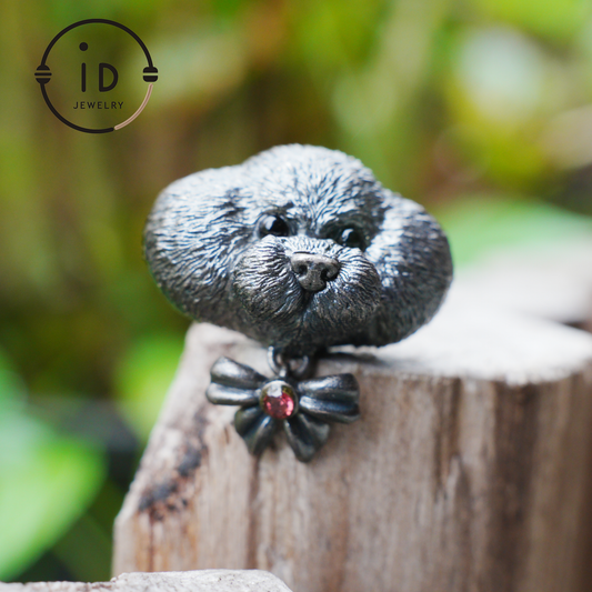 Schutzhund-Anhänger, Schwarzer Onyx Emotionales Amulett, handgemachter Fantasy-Schmuck, Nachtgeist-Totem, Storytelling-Tier-Charme