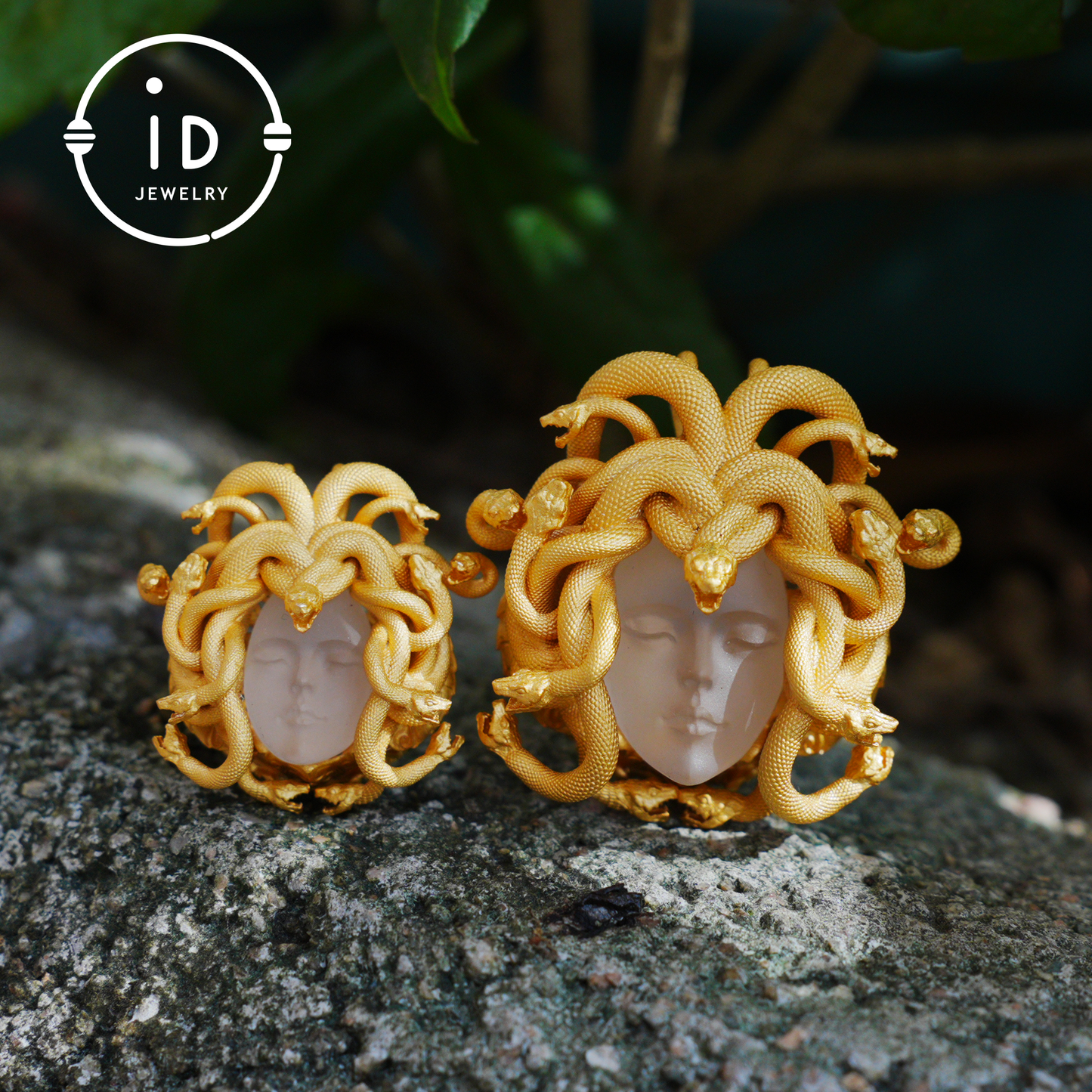 Medusa Pendant | Handmade 925 Silver & White Crystal | Mythical Statement Jewelry