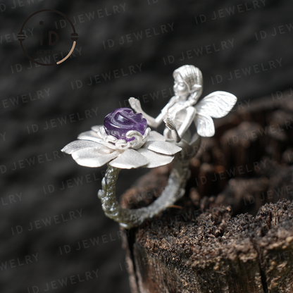 Traumhüterring in Blumensprache · Seelensymbol der Opa-Göttin · Schutz der Wünsche und Inspiration · Schmuck der Traumerfüllung 