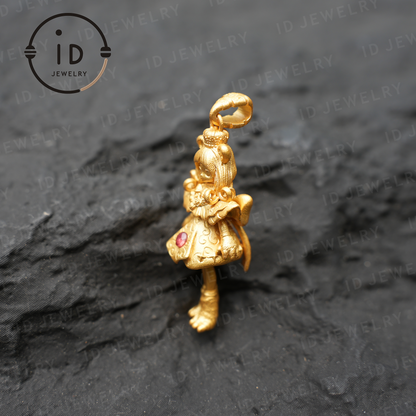 925 vergoldeter Löwenmädchen-Anhänger|Natürliche Rubin-Halskette|Griechisches Mythos-Amulett|Löwe-Sternzeichen-Schmuck|Mut-Schutz-Geschenk