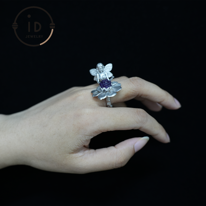 Traumhüterring in Blumensprache · Seelensymbol der Opa-Göttin · Schutz der Wünsche und Inspiration · Schmuck der Traumerfüllung 