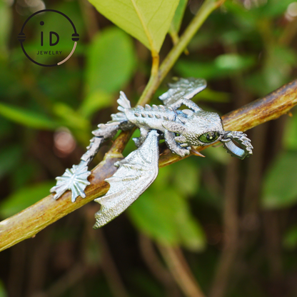Fantasy-Drachen-Anhänger mit Emaille-Finish, handgefertigter, zahnloser Schmuck, einzigartiges Geschenk für Drachenzähmen leicht gemacht-Fans 