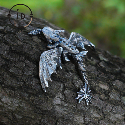 Fantasy-Drachen-Anhänger mit Emaille-Finish, handgefertigter, zahnloser Schmuck, einzigartiges Geschenk für Drachenzähmen leicht gemacht-Fans 
