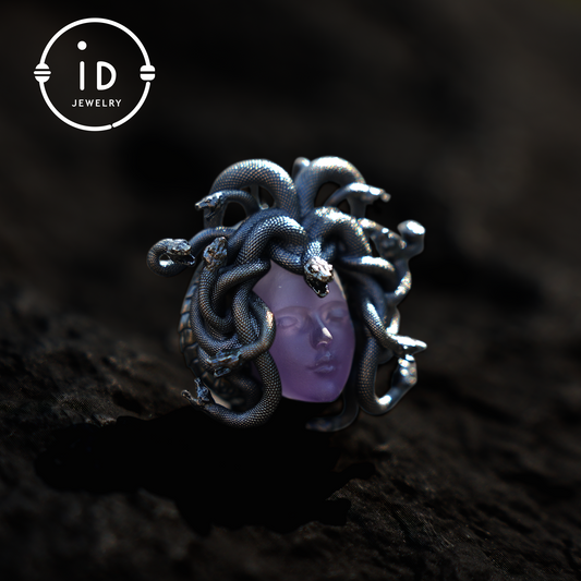 Medusa Pendant, 925 Sterling Silver, Handcrafted with Amethyst Crystal, Mythical Jewelry, Unique Gift