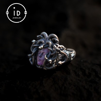 Medusa Ring | 925 Sterling Silber &amp; Amethyst | Gothic Statement Schmuck