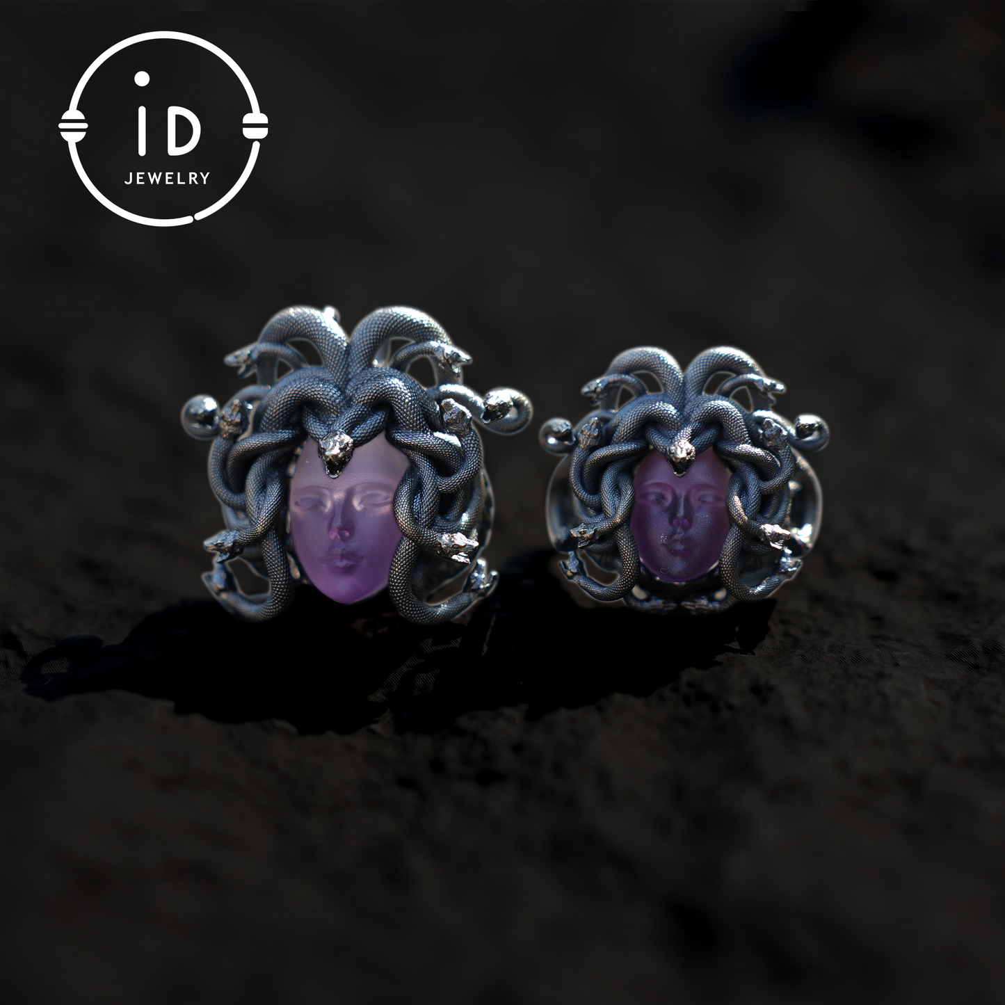 Medusa Ring | 925 Sterling Silber &amp; Amethyst | Gothic Statement Schmuck
