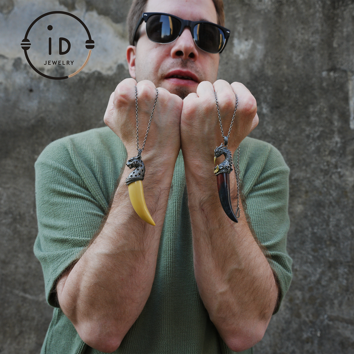 Blood Jasper Pendant with Carved Phoenix Head in 925 Sterling Silver & Bronze, Totem Talisman Necklace, Gothic Mythology Gift for Men Women