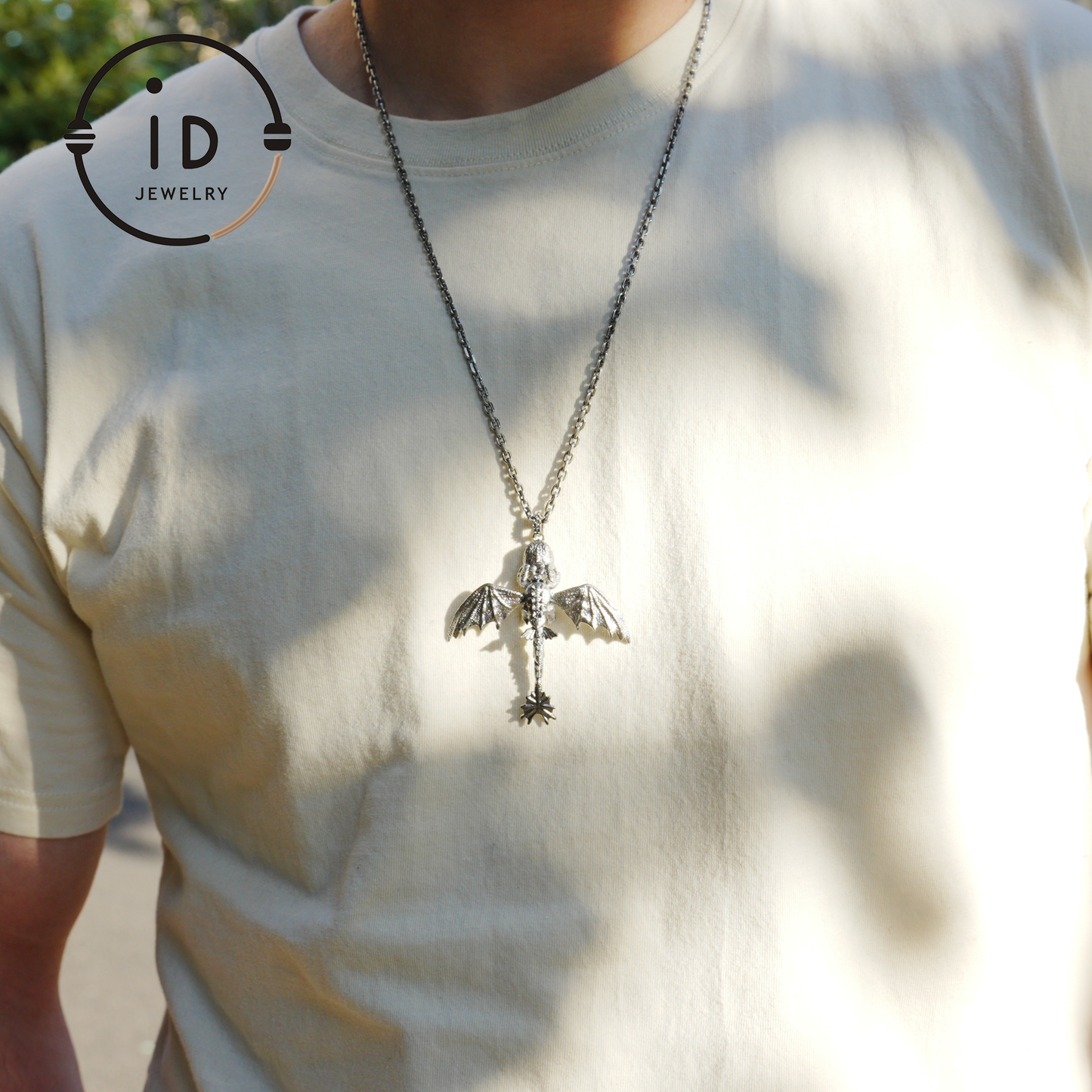 Fantasy-Drachen-Anhänger mit Emaille-Finish, handgefertigter, zahnloser Schmuck, einzigartiges Geschenk für Drachenzähmen leicht gemacht-Fans 