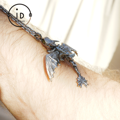 Fantasy-Drachen-Anhänger mit Emaille-Finish, handgefertigter, zahnloser Schmuck, einzigartiges Geschenk für Drachenzähmen leicht gemacht-Fans 