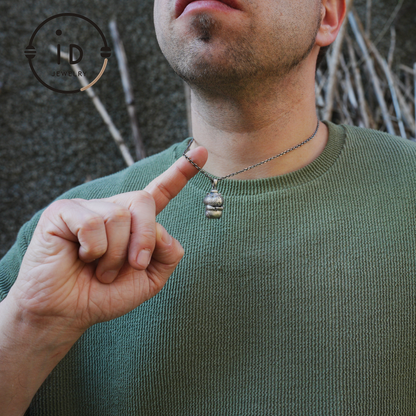 Oxidized Silver Hamster Pendant Handmade Totem Jewelry Animal Charm Necklace Gift for Her Zen Style Talisman 925 Sterling Silver