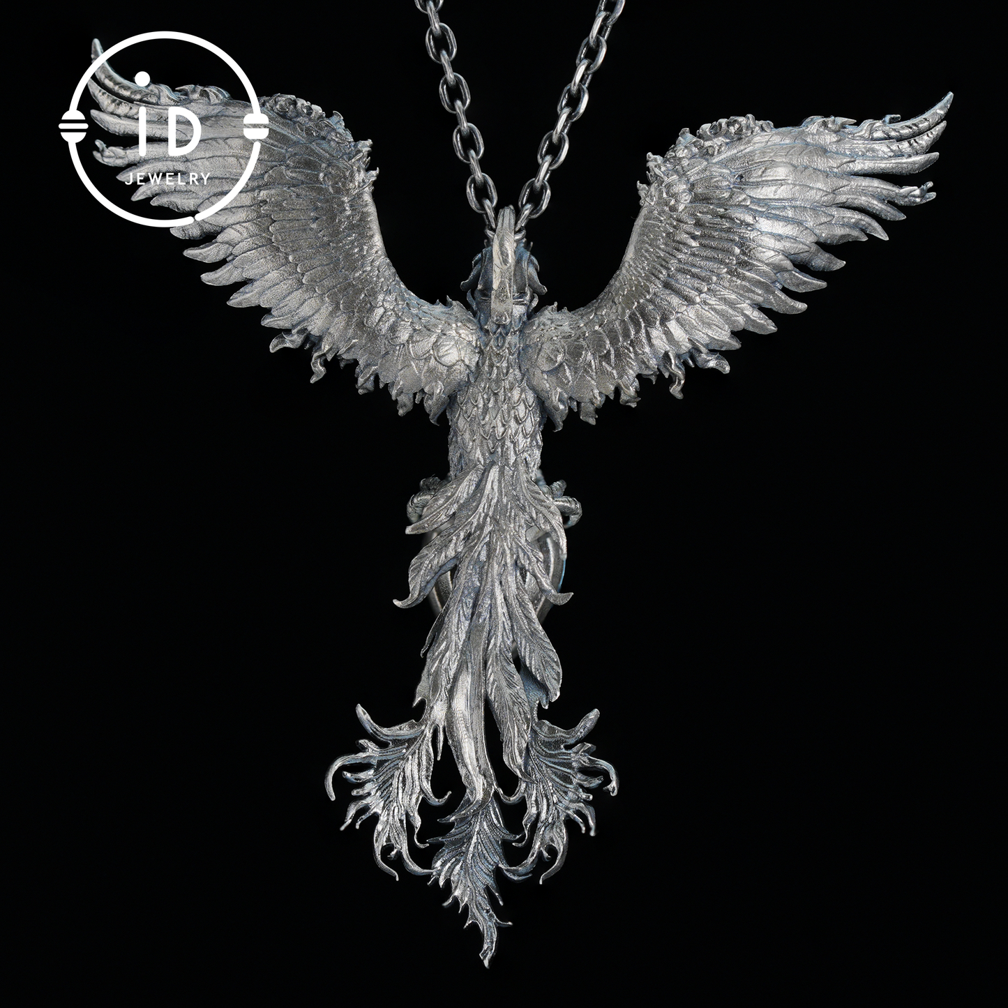 Handgefertigte Phönix-Halskette mit Aquamarin | Mystisches Symbol | Vintage Fantasy Schmuck 
