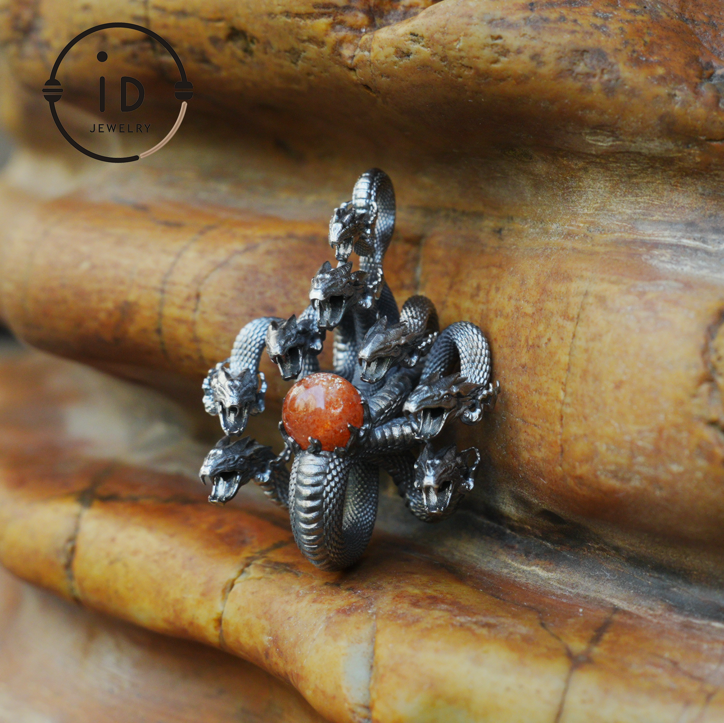 Eight-Headed Serpent Pendant - S925 Silver - Handmade Creative Design Inspired by Yamata no Orochi (Japanese Mythology)