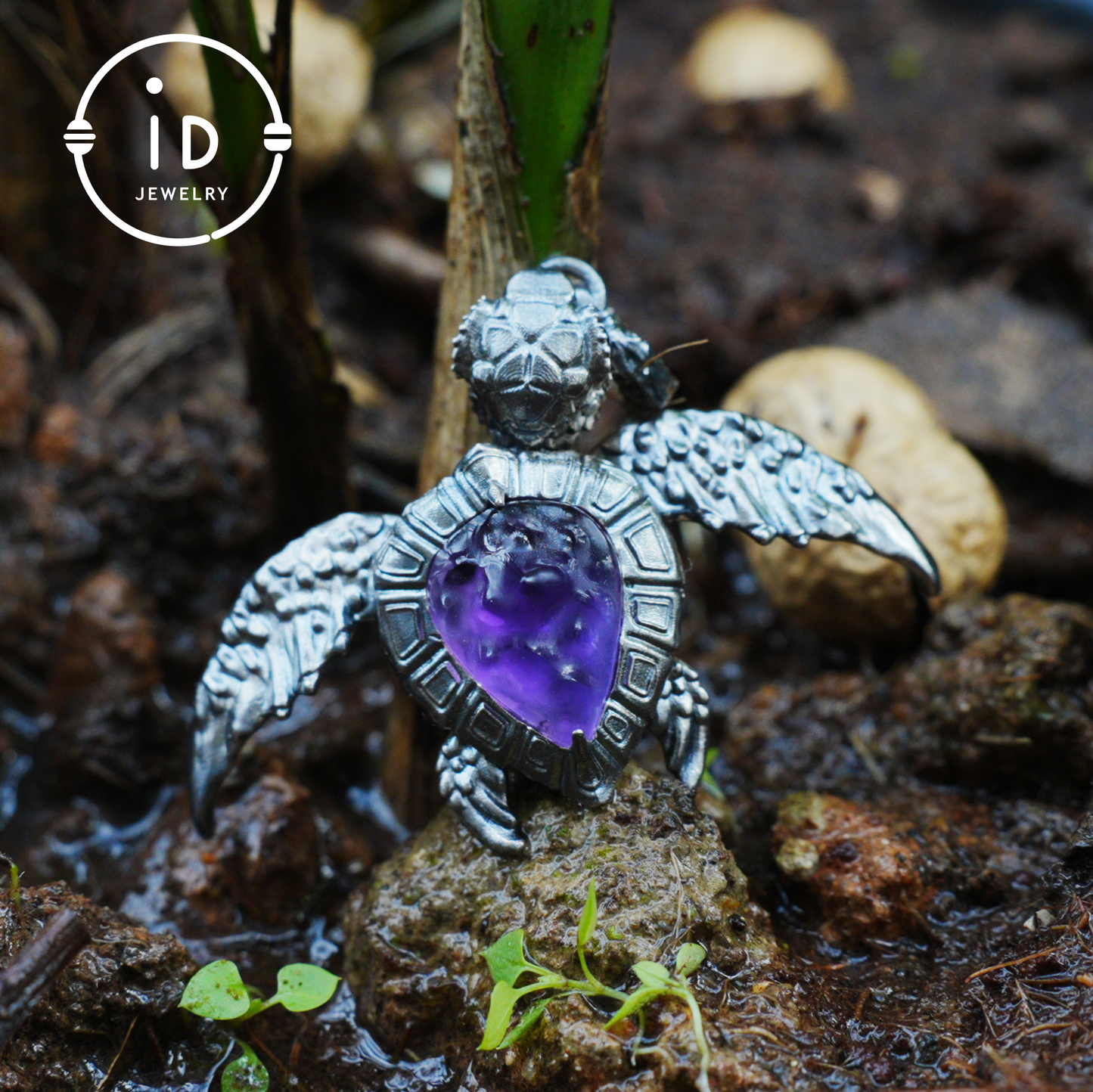 Aegis Schildkröte Halskette 925 Silber Amethyst Achat Anhänger Handgemacht Meeresschildkröte Schmuck Gothic Stil Geschenk für Sie Spirituelles Tier Talisman