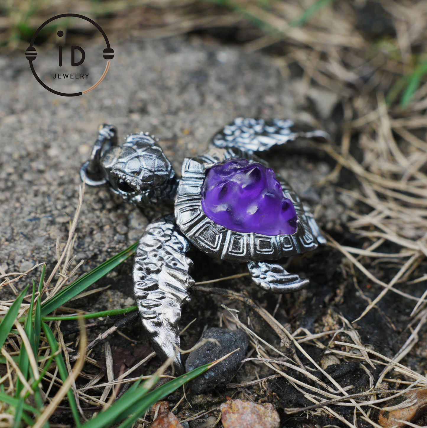 Aegis Schildkröte Halskette 925 Silber Amethyst Achat Anhänger Handgemacht Meeresschildkröte Schmuck Gothic Stil Geschenk für Sie Spirituelles Tier Talisman