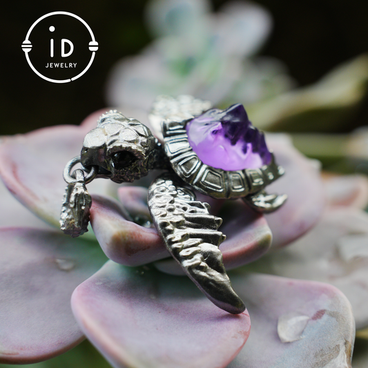Aegis Schildkröte Halskette 925 Silber Amethyst Achat Anhänger Handgemacht Meeresschildkröte Schmuck Gothic Stil Geschenk für Sie Spirituelles Tier Talisman