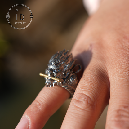 Wukong Ring - 925 Silver Gothic Design, Statement Jewelry for Fantasy Lovers