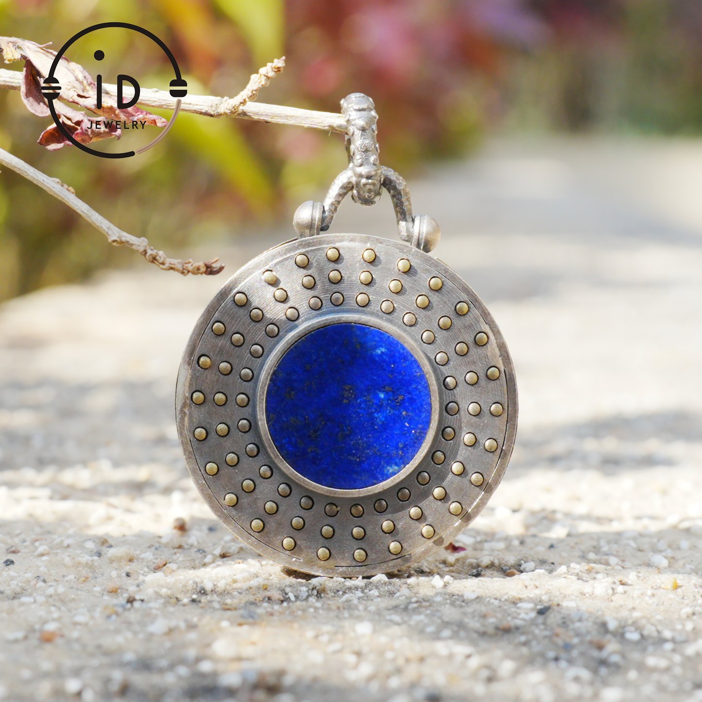 Sterling Silver Leopard Head Pendant with Black Jade, Green Zircon Eyes and Lapis Lazuli, Gothic Totem Necklace Gift for Men