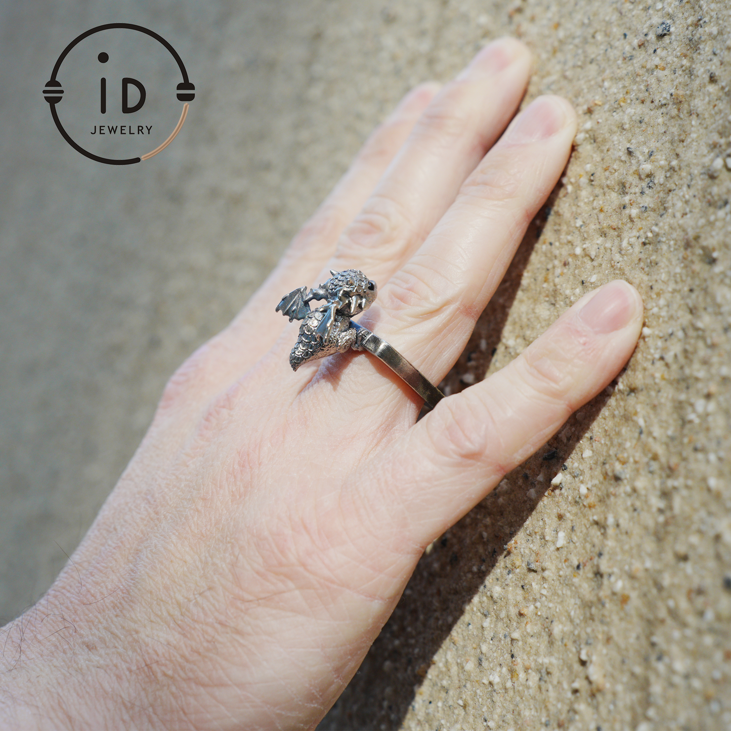 Dragon Ring and Pendant in 925 Sterling Silver with Black Onyx, Handcrafted Gothic Fantasy Jewelry Gift for Men and Women