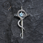 Schwertkette aus 925er Silber | Natürlicher Topas-Amulett-Anhänger | Gothic-Unisex-Schmuck | Mystischer Schwert-Talisman | Fantasy-Geschenk