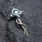 Schwertkette aus 925er Silber | Natürlicher Topas-Amulett-Anhänger | Gothic-Unisex-Schmuck | Mystischer Schwert-Talisman | Fantasy-Geschenk
