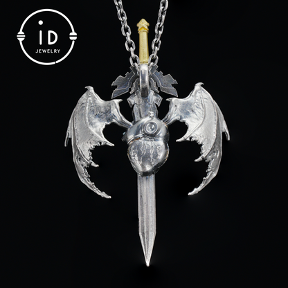 925 Silber Guardian Heartblade Halskette · Handgefertigte 925 Silber Halskette · Granat symbolisiert Vitalität · Silberschmuck Geschenk