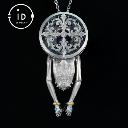 Mystic Goddess Pendant | Handmade 925 Silver & Gemstone Spiritual Necklace | Esoteric Protection Amulet