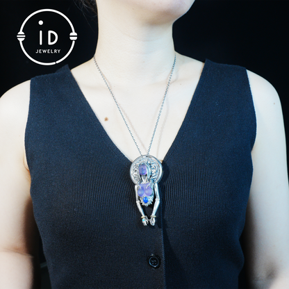 Mystic Goddess Pendant | Handmade 925 Silver & Gemstone Spiritual Necklace | Esoteric Protection Amulet