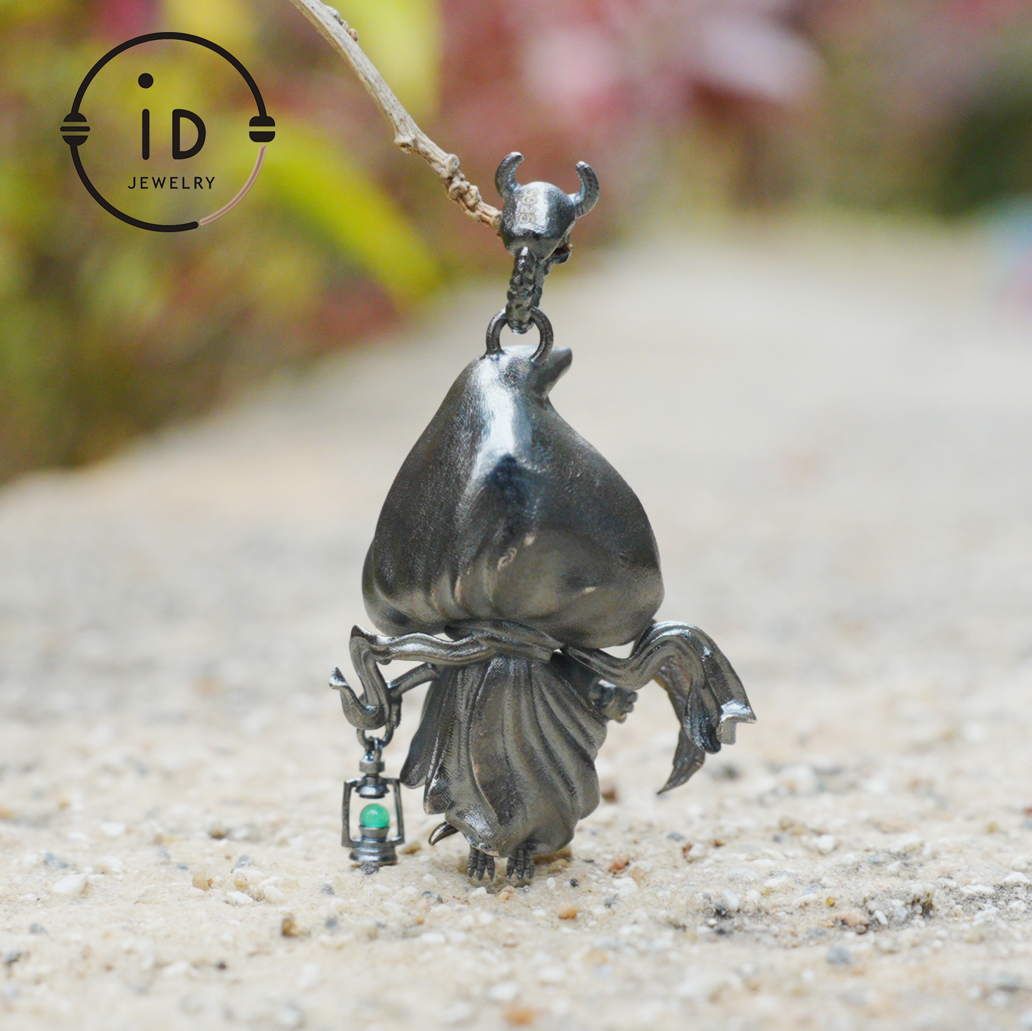 Handgefertigter Sensenmann-Anhänger | Gotisches Skelett-Amulett | Silberanhänger | Fantasy-Kunstschmuck 