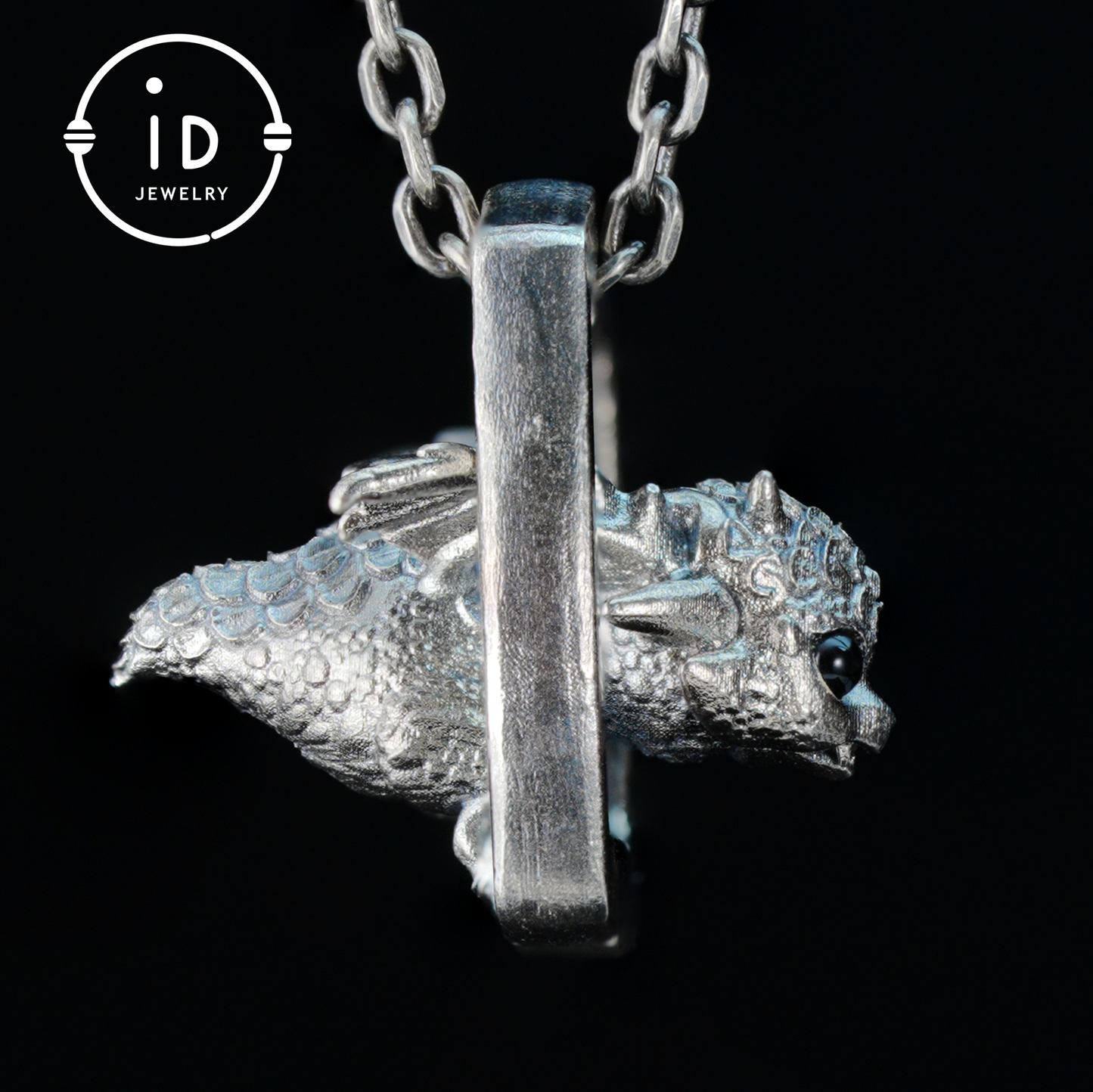 Dragon Ring and Pendant in 925 Sterling Silver with Black Onyx, Handcrafted Gothic Fantasy Jewelry Gift for Men and Women