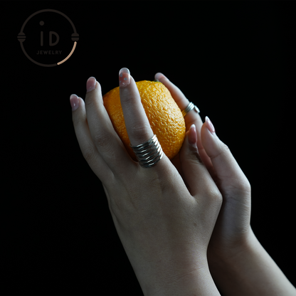 Handgefertigter Silberring, Mehrschichtiger Boho Ring, Verstellbarer minimalistischer Unisex Ring, Vintage Statement Schmuck