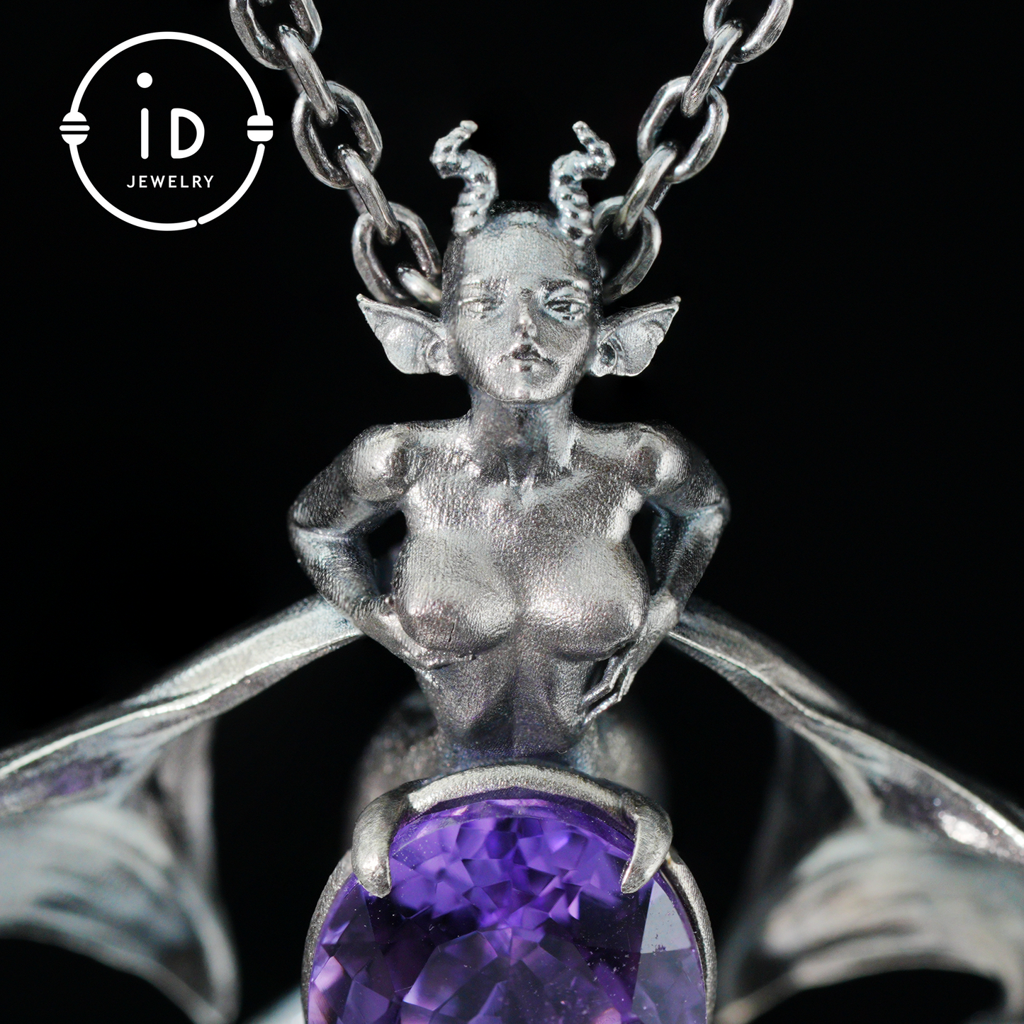 Handgefertigte Halskette mit Dämonenflügel-Anhänger aus Silber | Mystischer Banshee-Schmuck als Symbol für Stärke, Kraft und Mysterium | Einzigartiges Geschenk für Sie