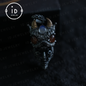 Handmade Dragon Pendant | Gothic Silver Amulet | Mystic Eyes and Wings | Fantasy Jewelry